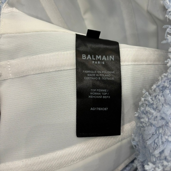 Tweed Mini Skirt Baby Blue Size 38 - Picture 9 of 10